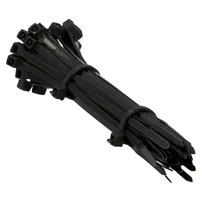 Bridas para cables Unitec - Negro, L x An: 10 cm x 2,5 mm, 50 uds. - Vista angular