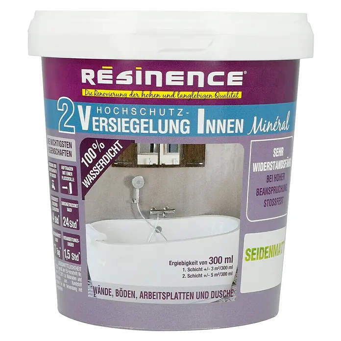 Résinence Béton Minéral Versiegelung - Farblos, Seidenmatt, 300 ml - Vorderansicht