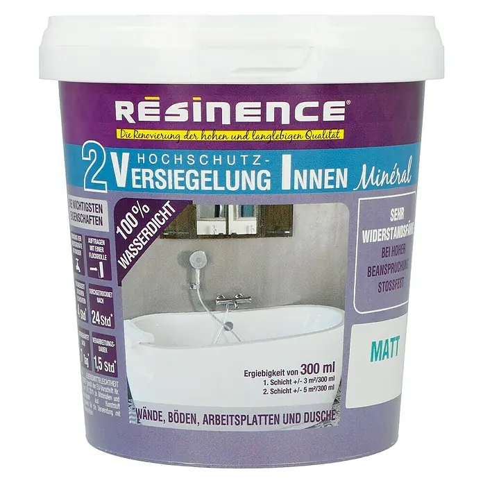 Résinence Béton Minéral Versiegelung - Farblos, Matt, 300 ml - Vorderansicht