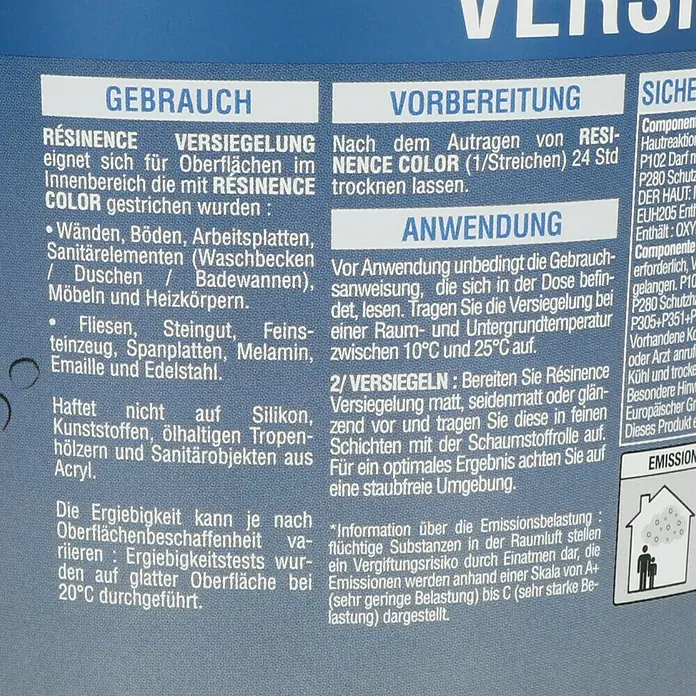 Résinence Déco Versiegelung - Glanz-Effekt, 500 ml - Rückansicht