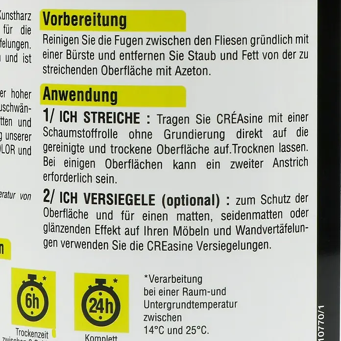 Résinence Créasine Farbiges Kunstharz - Perlgrau, 500 ml - Rückansicht