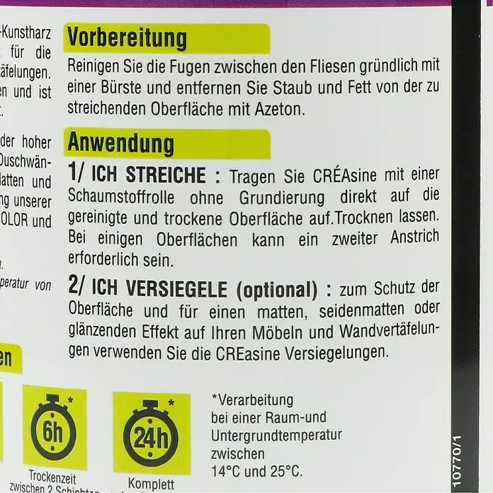 Résinence Créasine Farbiges Kunstharz - Milchig, 500 ml - Rückansicht