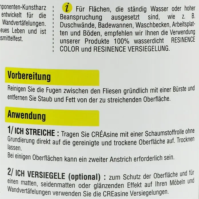 Résinence Créasine Farbiges Kunstharz - Rot, 500 ml - Rückansicht