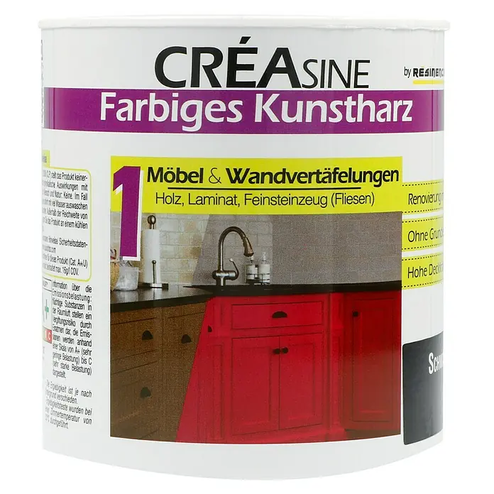 Résinence Créasine Farbiges Kunstharz - Schwarz, 500 ml - Vorderansicht