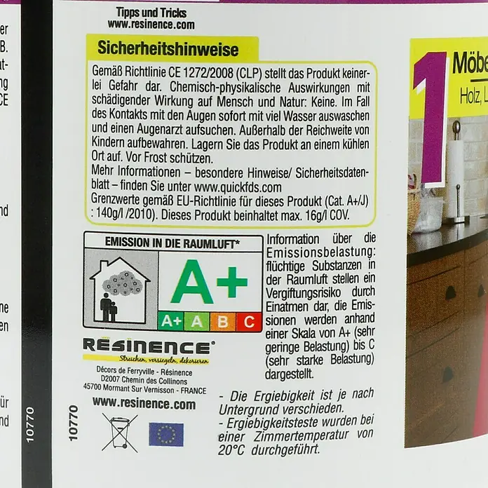 Résinence Créasine Farbiges Kunstharz - Mondgrau, 500 ml - Rückansicht