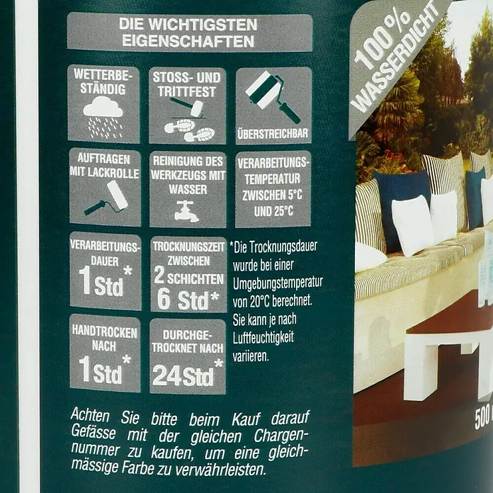 Résinence Versiegelung 3 Hochschutz-Versiegelung Außen Minéral - Transparent, Matt, 500 ml - Rückansicht
