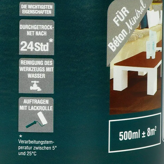Résinence Béton Minéral Porenfüller - Farblos, 500 ml, Matt - Rückansicht