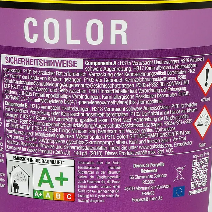 Résinence Color Farbiger Kunstharzlack - Cleadon, 250 ml - Rückansicht