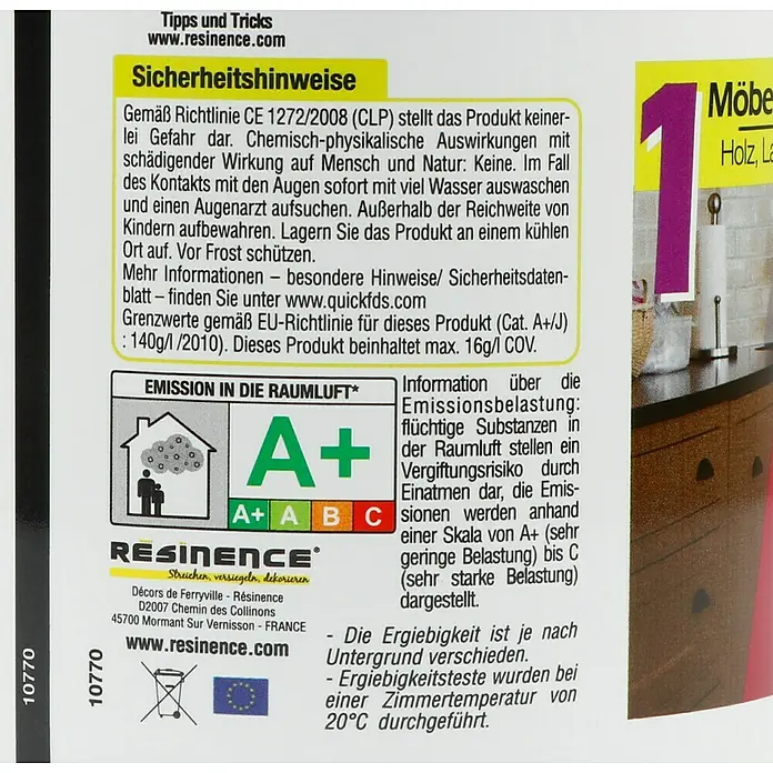 Résinence Créasine Farbiges Kunstharz - Zinkgrau, 500 ml - Rückansicht