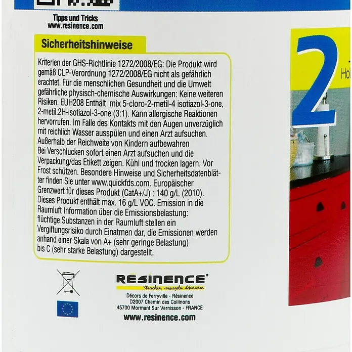 Résinence Créasine Versiegelung - Farblos, 500 ml, Glänzend - Verpackung