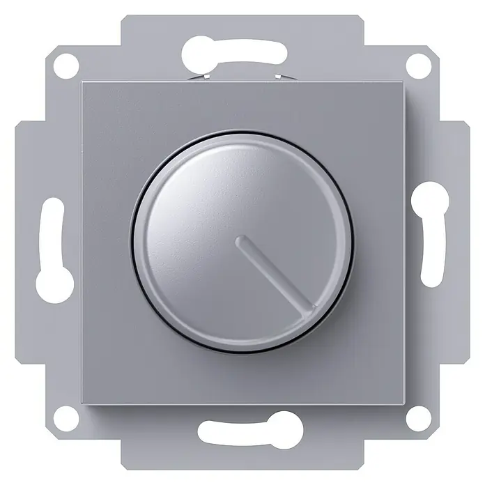 Voltomat ART Dimmer Konventionell - Silber, 40 W - 400 W, Kunststoff, Unterputz - Vorderansicht