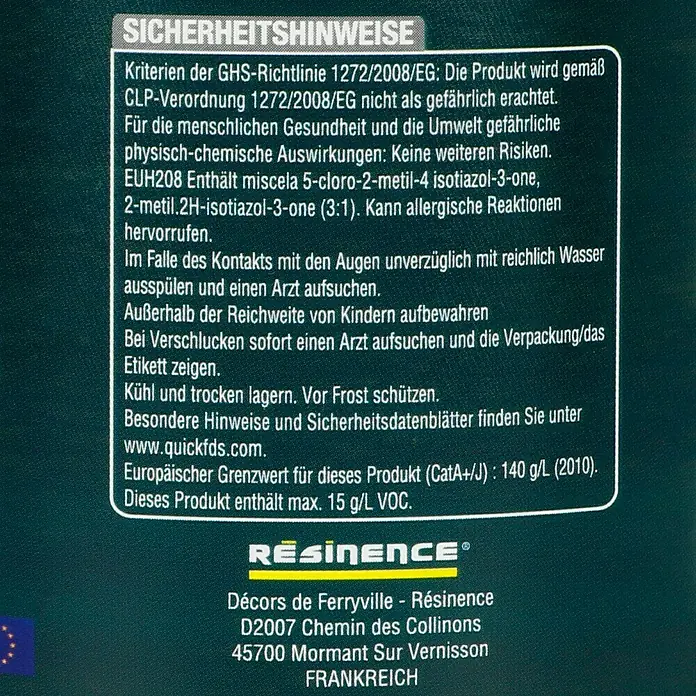Résinence Béton Minéral Porenfüller - Farblos, 500 ml, Matt - Verpackung