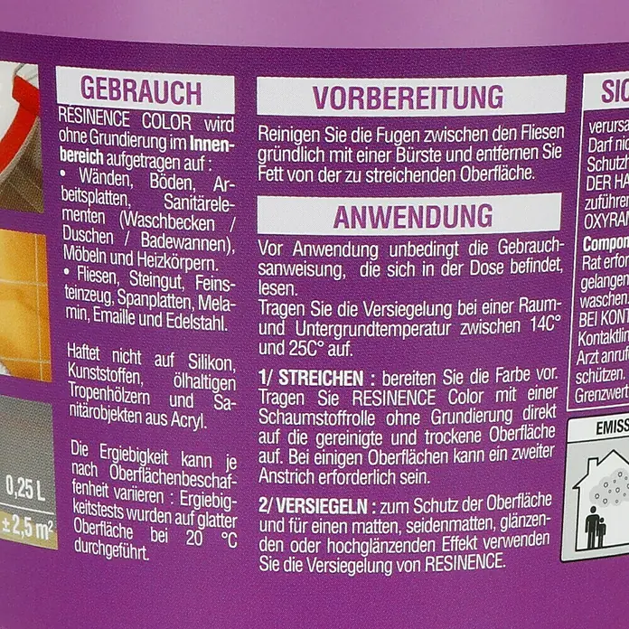 Résinence Color Farbiger Kunstharzlack - Cleadon, 250 ml - Verpackung