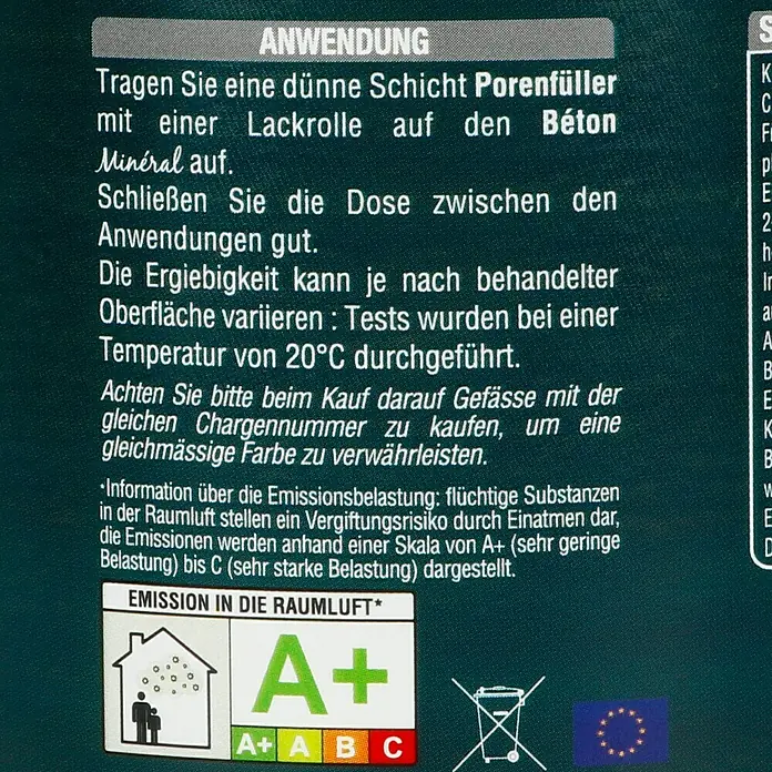 Résinence Béton Minéral Porenfüller - Farblos, 500 ml, Matt - Verpackung