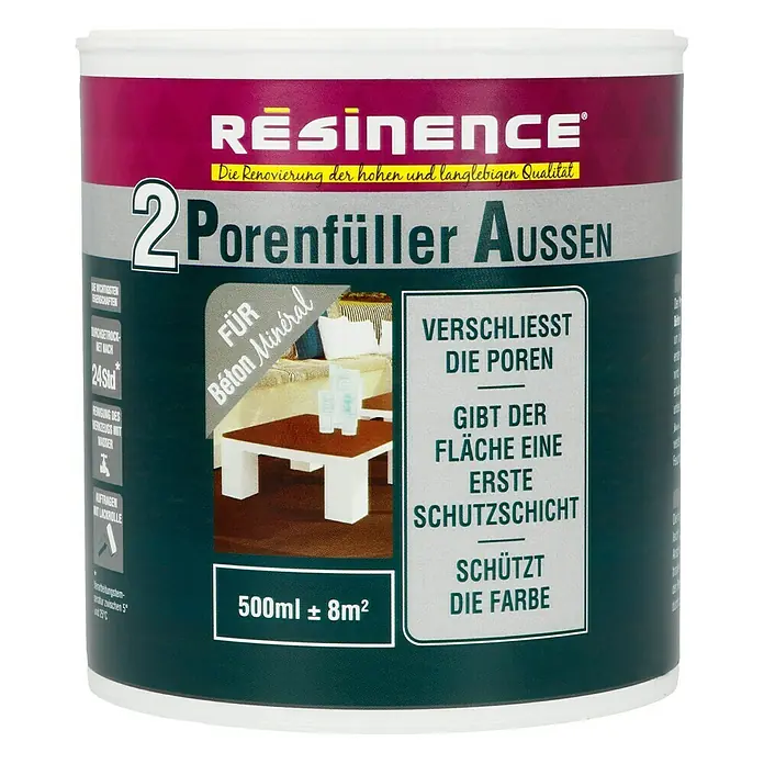 Résinence Béton Minéral Porenfüller - Farblos, 500 ml, Matt - Vorderansicht