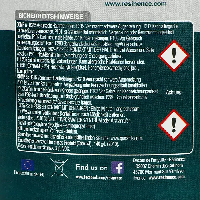 Résinence Versiegelung 3 Hochschutz-Versiegelung Außen Minéral - Transparent, Matt, 250 ml - Verpackung