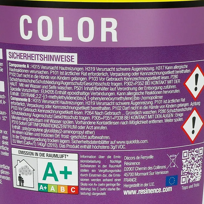 Résinence Color Farbiger Kunstharzlack - Pfaufeder, 250 ml - Verpackung