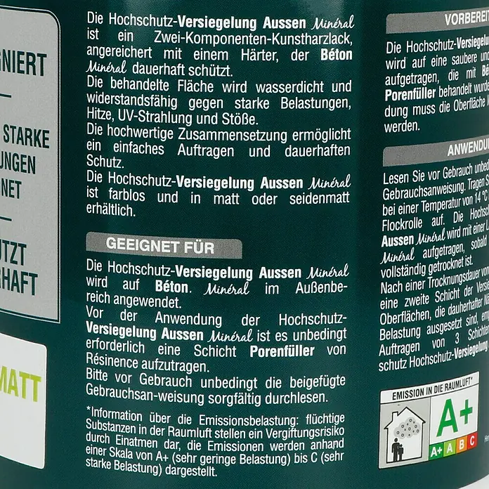 Résinence Versiegelung 3 Hochschutz-Versiegelung Außen Minéral - Transparent, Seidenmatt, 500 ml - Verpackung