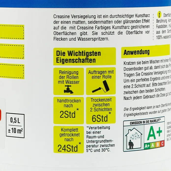 Résinence Créasine Versiegelung - Farblos, 500 ml, Glänzend - Verpackung
