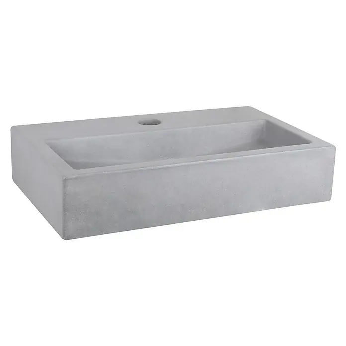 Differnz Fontein Flat - b x l: 38 x 24 cm, Lichtgrijs - Diagonaal zicht