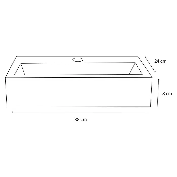 Differnz Fontein Flat - b x l: 38 x 24 cm, Wit - Blauwdruk