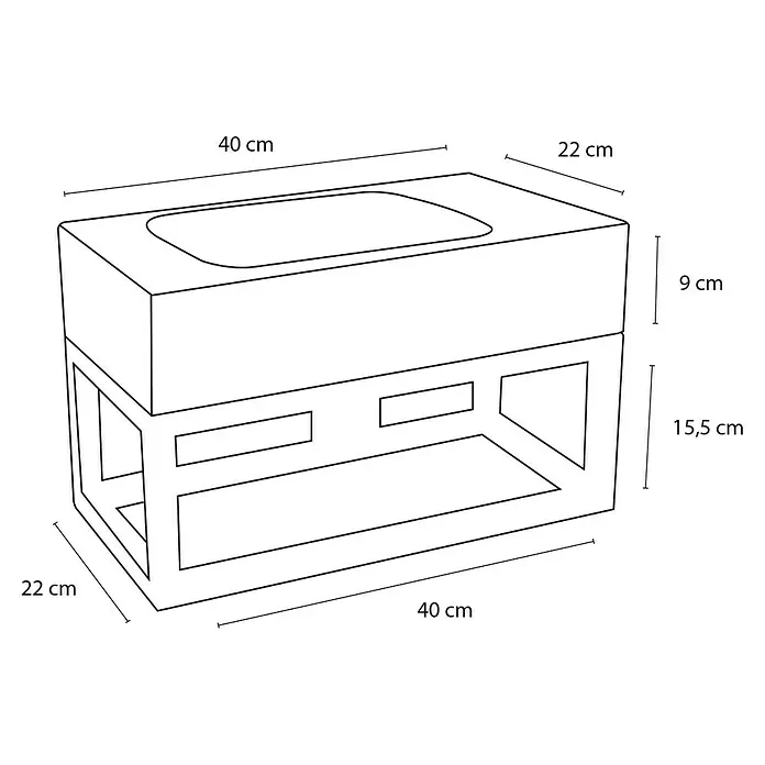 Differnz Fontein Bombai Black - b x l: 40 x 22 cm, Zwart - Blauwdruk