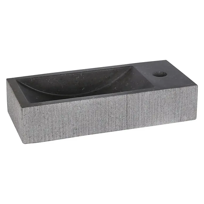 Differnz Fontein Ribble Bombai Black - b x l: 38 x 18 cm, Zwart - Diagonaal zicht