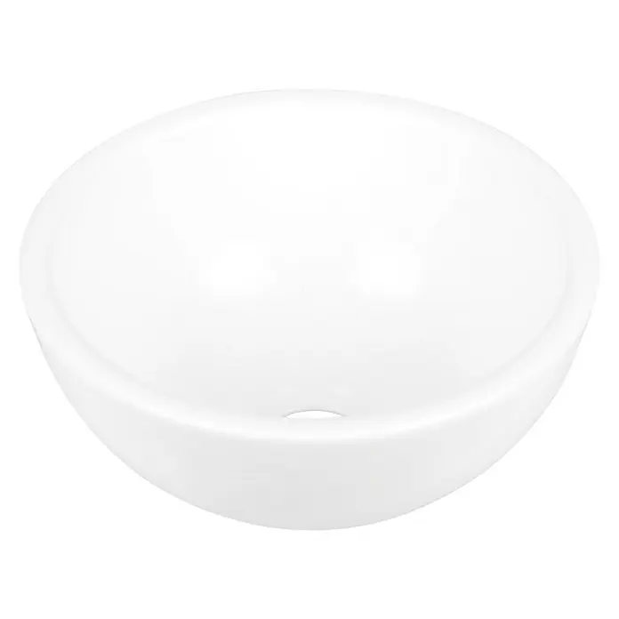 Differnz Waskom Boomer - Ø x h: 20 x 10 cm, Zonder overloop, Wit - Diagonaal zicht