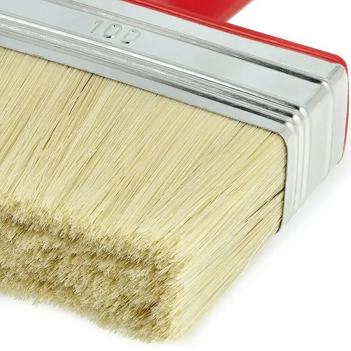 swingcolor WAND Flächenstreicher - Maße Bürstenkopf: 100 x 30 mm, Chinaborsten, Kunststoff, Länge Borsten: 43 mm - Detailaufnahme