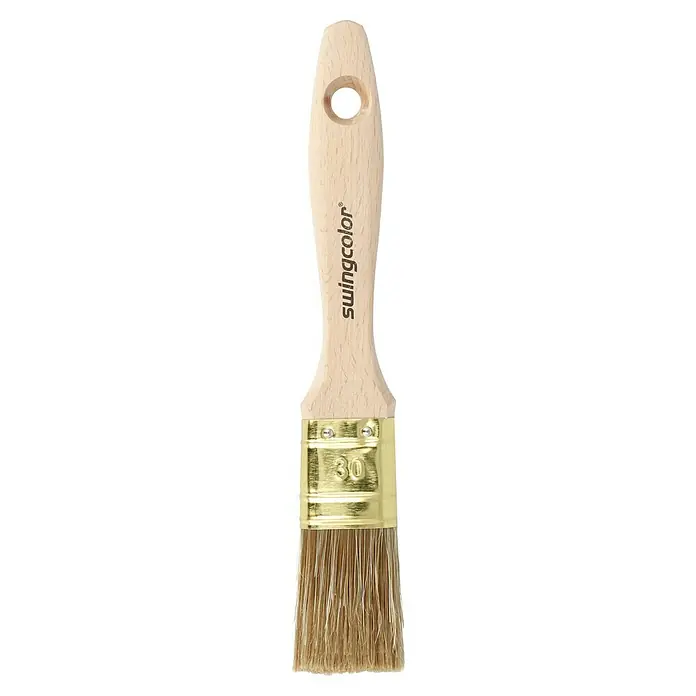 swingcolor Premium Ravni kist za lazuru - Širina kista: 30 mm, Hollester mješavina, Prirodno drvo - Pogled s gornje strane