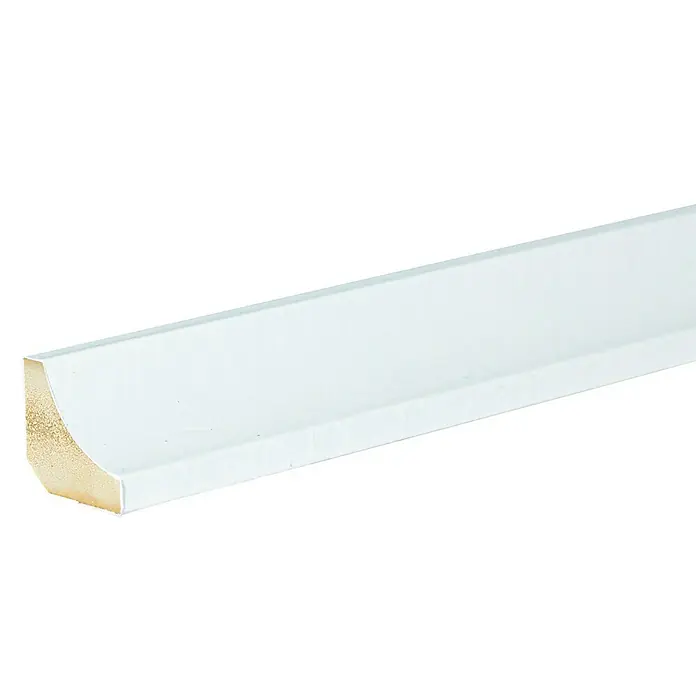 Rufete Ángulo interior adhesivo WPC - 2,24 m x 15 mm x 15 mm, WPC, Blanco - Primer plano