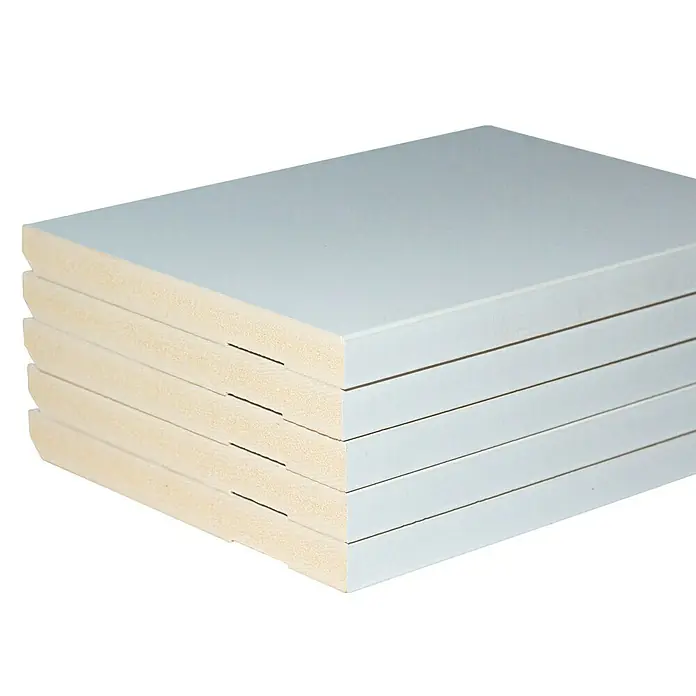 Rufete Pack de zócalo MDF - 2,25 m x 12 mm x 120 mm, 5 ud., Blanco - Primer plano