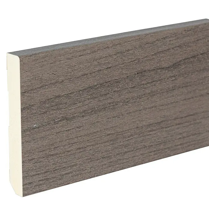 Rufete Zócalo WPC antihumedad - 2,24 m x 12 mm x 80 mm, Roble gris - Primer plano