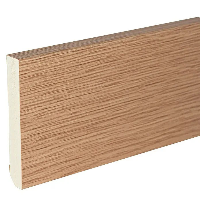 Rufete Zócalo WPC antihumedad - 2,24 m x 12 mm x 80 mm, Roble miel - Primer plano