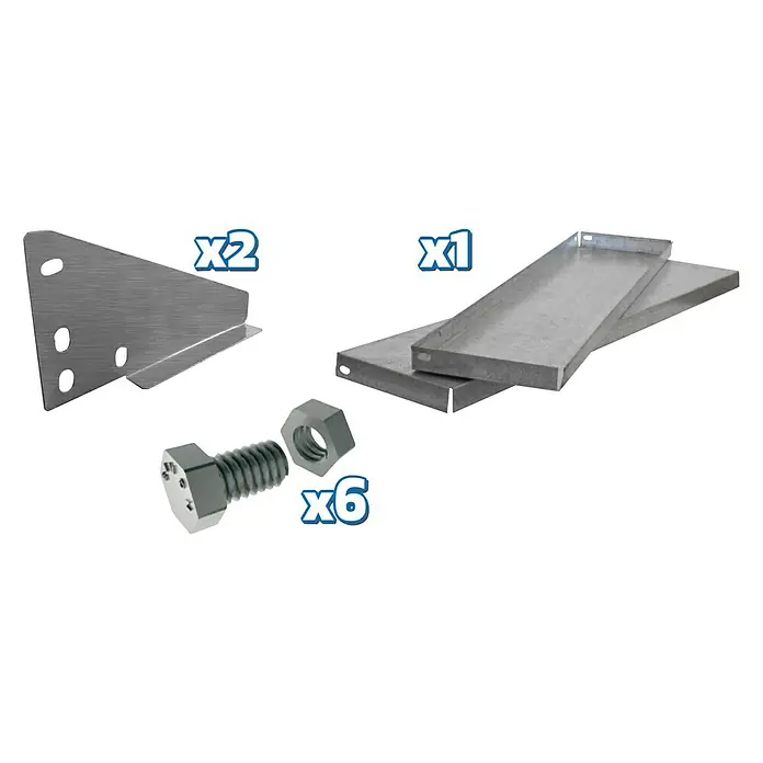 Simonrack Simonwork Kit de accesorios para repisa abatible - L x An x Al: 3 x 20 x 120 cm, Galvanizado - Dibujo técnico