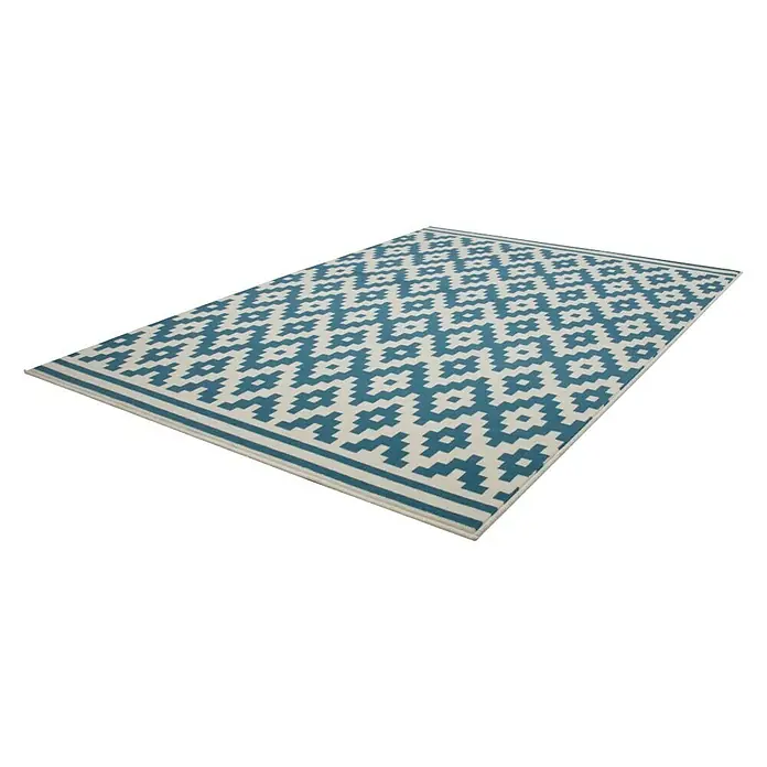 Kayoom Teppich Stella - Elfenbein/Türkis, L x B: 230 x 160 cm, 100 % Polypropylen - Ansicht von oben
