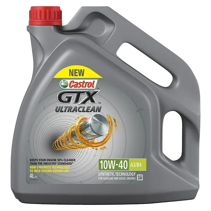 Castrol GTX Motoröl Ultraclean 10W-40 - 10W-40, A3/B3, 4 l - Vorderansicht