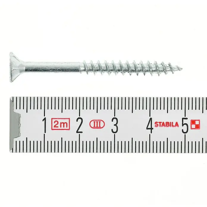 Profi Depot Spanplattenschraube VZ - Ø x L: 4,5 x 50 mm, 500 Stk., Verzinkt - Draufsicht