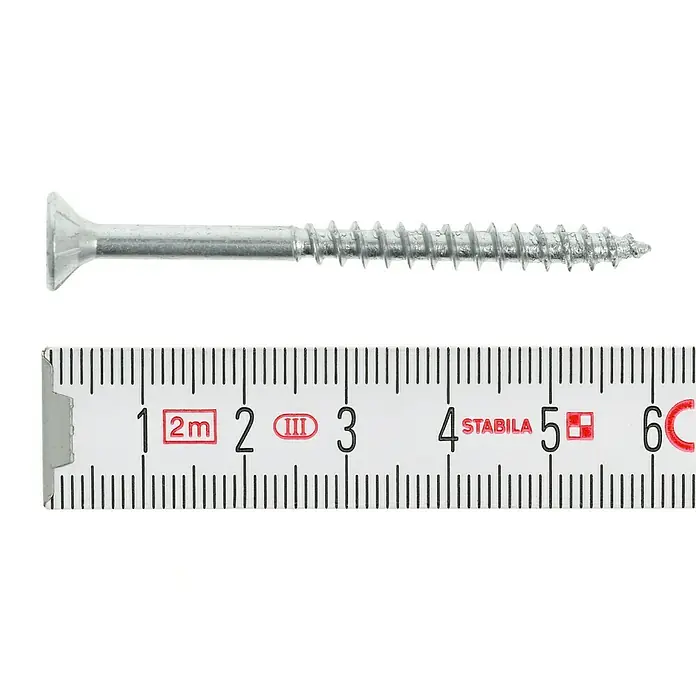 Profi Depot Spanplattenschraube VZ - Ø x L: 5 x 60 mm, 200 Stk., Verzinkt - Draufsicht