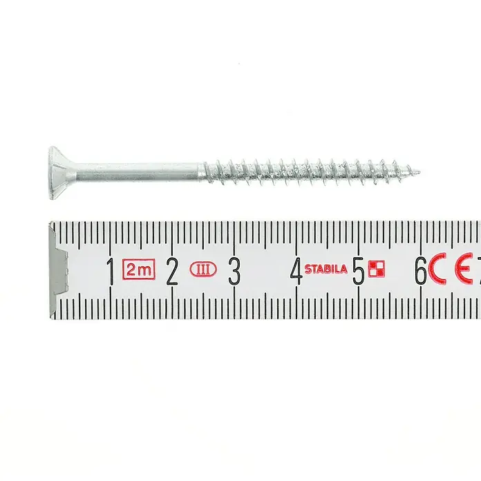 Profi Depot Spanplattenschraube VZ - Ø x L: 4,5 x 60 mm, 200 Stk., Verzinkt - Draufsicht