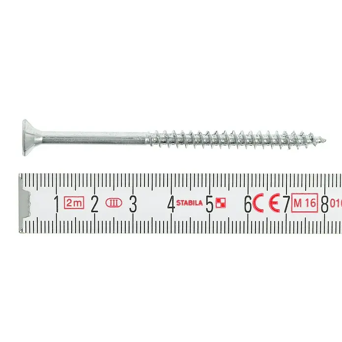 Profi Depot Spanplattenschraube VZ - Ø x L: 5 x 80 mm, 200 Stk., Verzinkt - Draufsicht