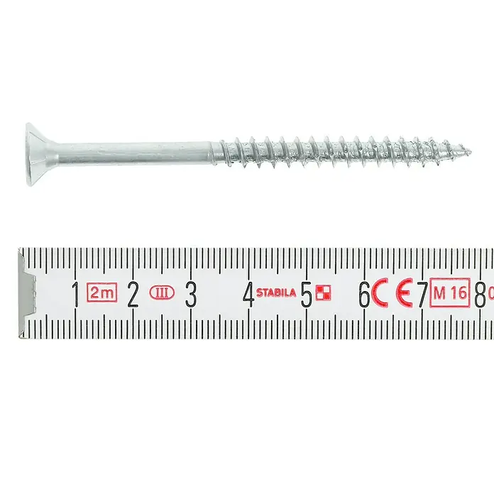 Profi Depot Spanplattenschraube VZ - Ø x L: 6 x 80 mm, 100 Stk., Verzinkt - Draufsicht