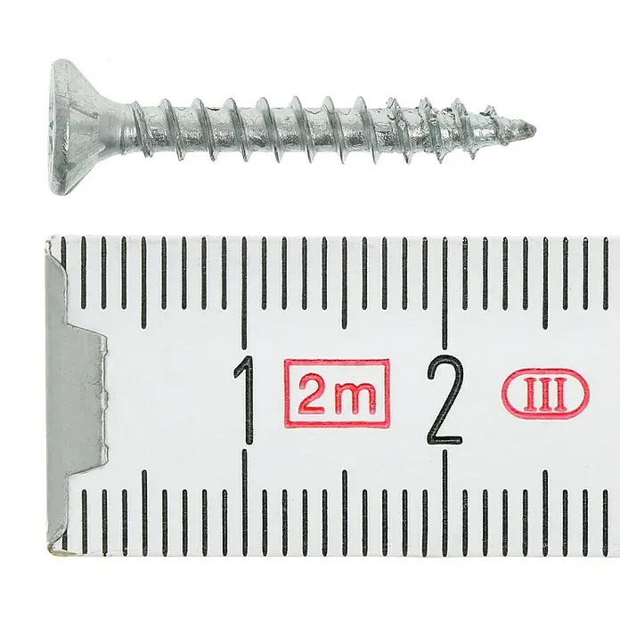 Profi Depot Tornillo para madera - Ø x L: 3,5 x 25 mm, 200 uds., Zincado, Ranura en forma de cruz Pozidriv - Vista superior