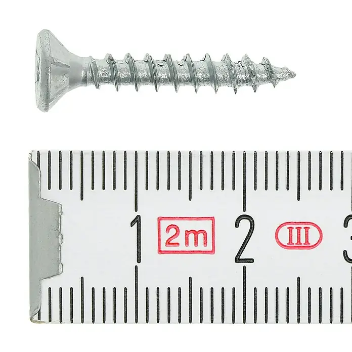 Profi Depot Tornillo para madera - Ø x L: 4 x 25 mm, 200 uds., Zincado, Ranura en forma de cruz Pozidriv - Vista superior