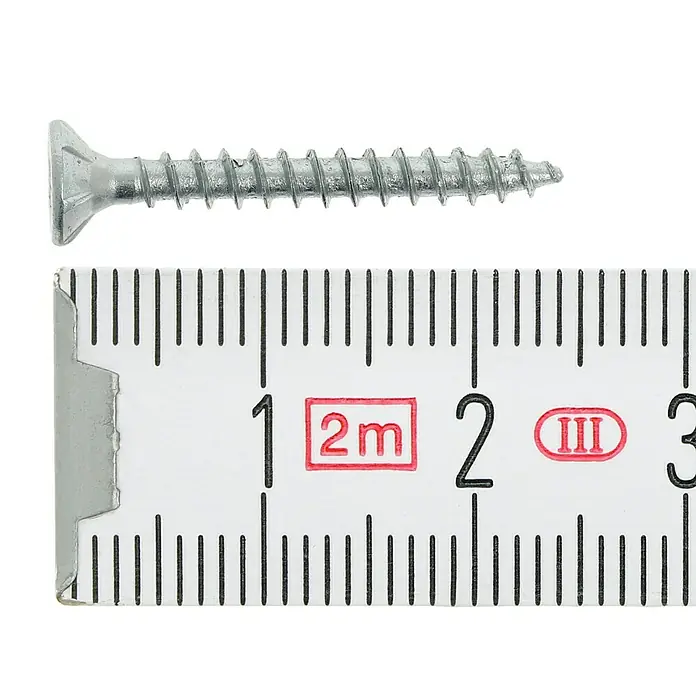 Profi Depot Tornillo para madera - Ø x L: 3 x 25 mm, 200 uds., Zincado, Ranura en forma de cruz Pozidriv - Vista superior