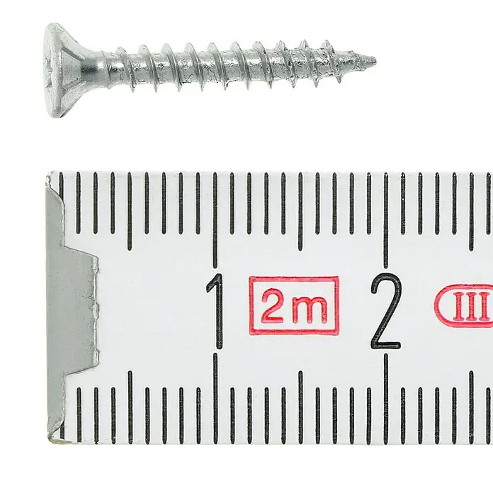 Profi Depot Tornillo para madera - Ø x L: 3 x 20 mm, 1.000 uds., Zincado, Ranura en forma de cruz Pozidriv - Vista superior