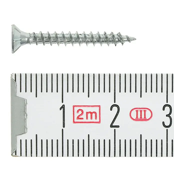 Profi Depot Tornillo para madera - Ø x L: 3 x 25 mm, 1.000 uds., Zincado, Ranura en forma de cruz Pozidriv - Vista superior