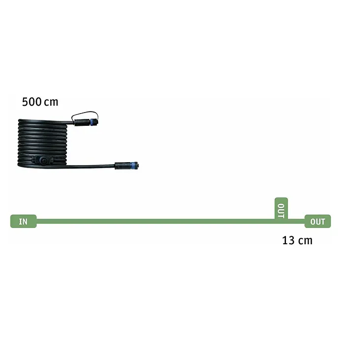Paulmann Plug & Shine Cable de conexión - 5 m, 2 conexiones, IP68 - Dibujo técnico
