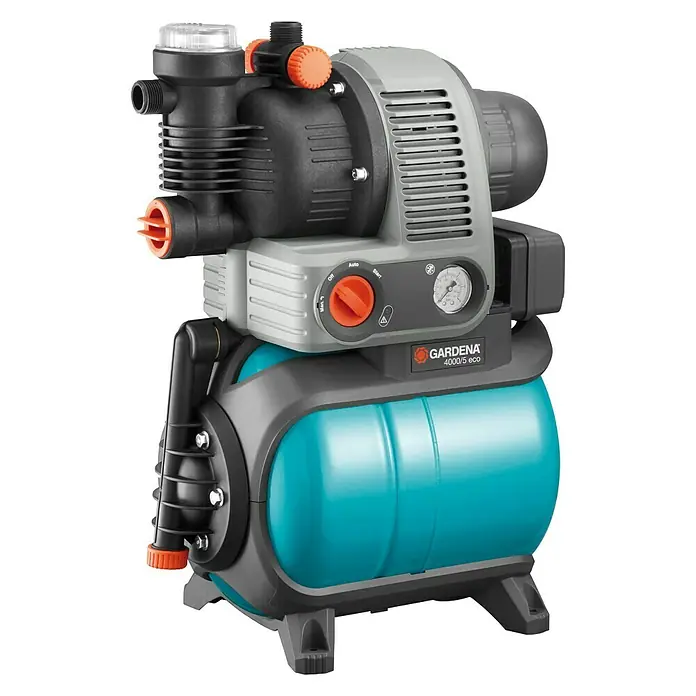 Gardena Hauswasserwerk 4000/5 eco - 850 W, Max. Fördermenge: 3.500 l/h, Max. Druck: 4,5 bar - Diagonale Ansicht