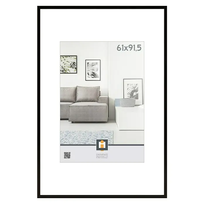 Intertrading Wissellijst Madrid - Zwart, 91,5 x 61 cm, Kunststof - Vooraanzicht